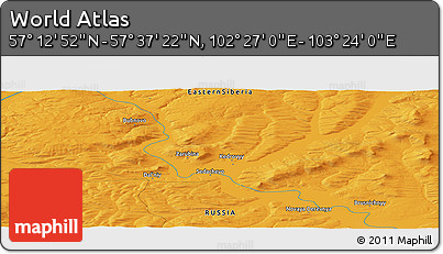 Political Panoramic Map of the Area around 57° 25' 7" N, 102° 55' 30" E