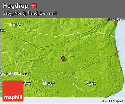 Physical 3D Map of Hugdrup