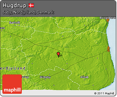 Physical 3D Map of Hugdrup