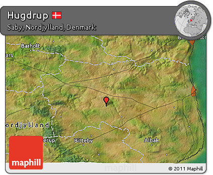 Satellite 3D Map of Hugdrup