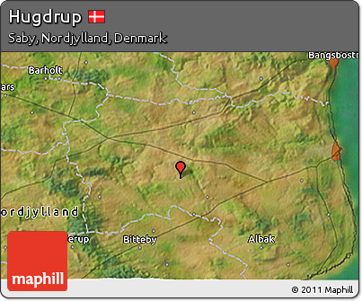Satellite 3D Map of Hugdrup