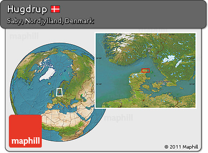 Satellite Location Map of Hugdrup