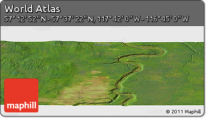 Satellite Panoramic Map of the Area around 57° 25' 7" N, 117° 13' 29" W