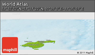Physical Panoramic Map of the Area around 57° 25' 7" N, 11° 7' 30" E