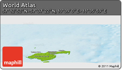 Physical Panoramic Map of the Area around 57° 25' 7" N, 11° 7' 30" E