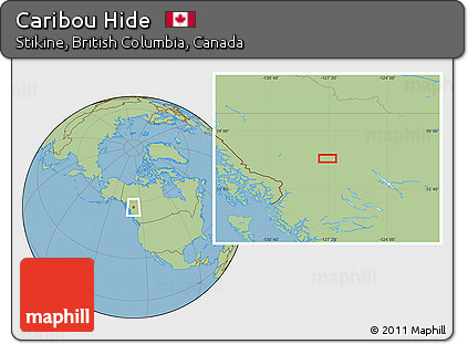 Savanna Style Location Map of Caribou Hide