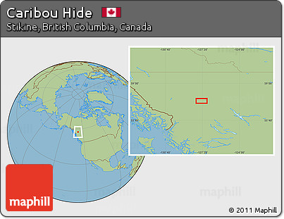 Savanna Style Location Map of Caribou Hide