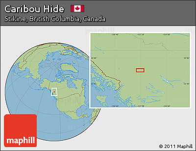 Savanna Style Location Map of Caribou Hide