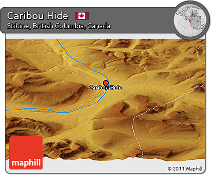 Physical Panoramic Map of Caribou Hide