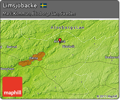 Physical 3D Map of Limsjöbacke