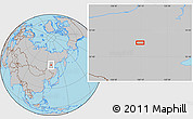 Gray Location Map of the area around 57° 25' 7" N, 130° 7' 30" E