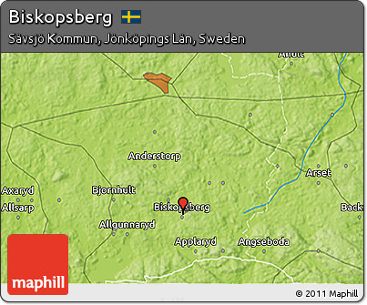 Physical 3D Map of Biskopsberg