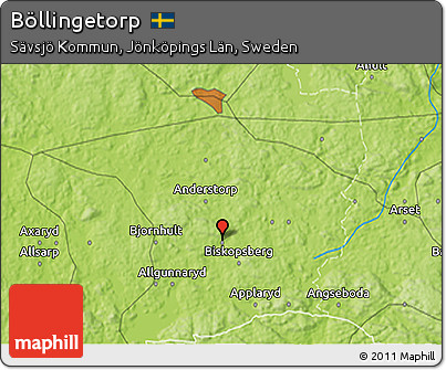 Physical 3D Map of Böllingetorp