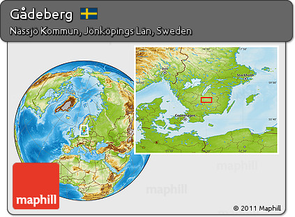 Physical Location Map of Gådeberg