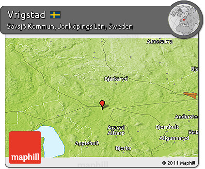 Physical Panoramic Map of Vrigstad