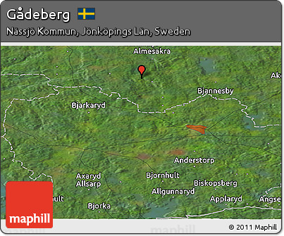 Satellite Panoramic Map of Gådeberg