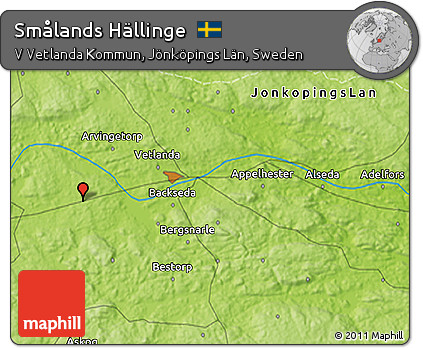 Physical 3D Map of Smålands Hällinge