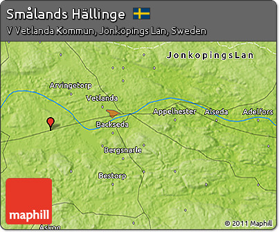 Physical 3D Map of Smålands Hällinge