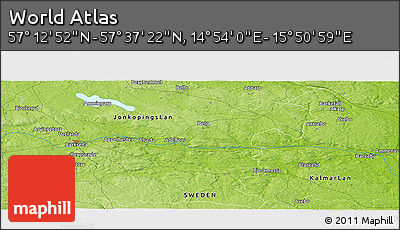 Physical Panoramic Map of the Area around 57° 25' 7" N, 15° 22' 30" E