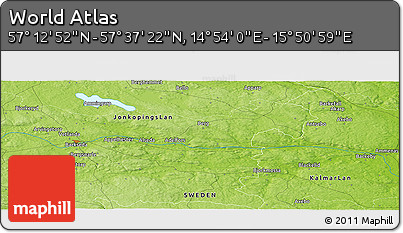 Physical Panoramic Map of the Area around 57° 25' 7" N, 15° 22' 30" E