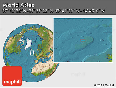Satellite Location Map of the Area around 57° 25' 7" N, 15° 13' 29" W