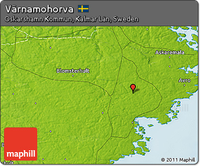 Physical 3D Map of Värnamohorva