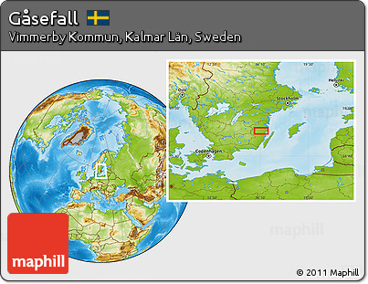 Physical Location Map of Gåsefall