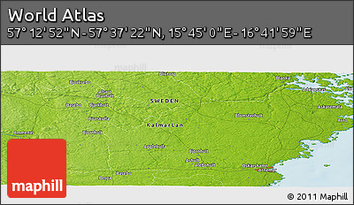 Physical Panoramic Map of the Area around 57° 25' 7" N, 16° 13' 30" E