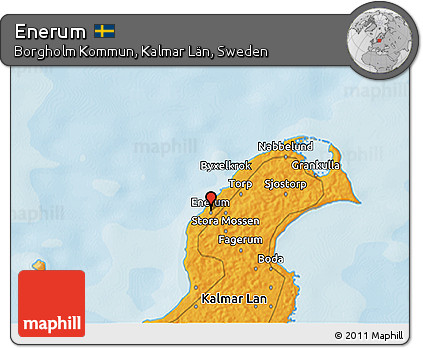 Political 3D Map of Enerum