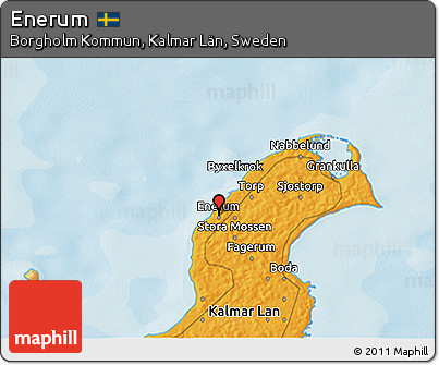 Political 3D Map of Enerum