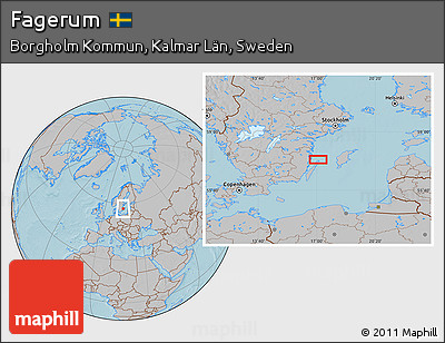Gray Location Map of Fagerum, hill shading