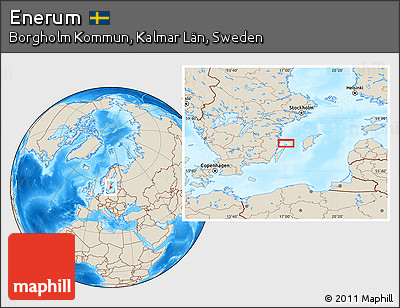 Shaded Relief Location Map of Enerum