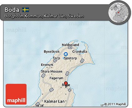 Shaded Relief Map of Böda