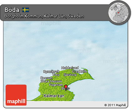 Physical Panoramic Map of Böda