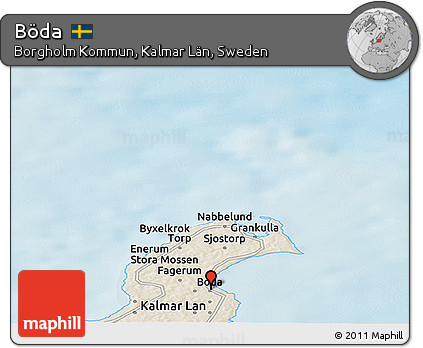 Shaded Relief Panoramic Map of Böda