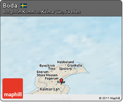 Shaded Relief Panoramic Map of Böda