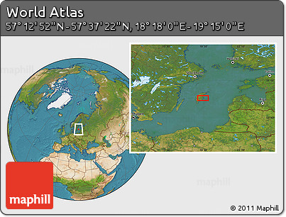 Satellite Location Map of the Area around 57° 25' 7" N, 18° 46' 29" E