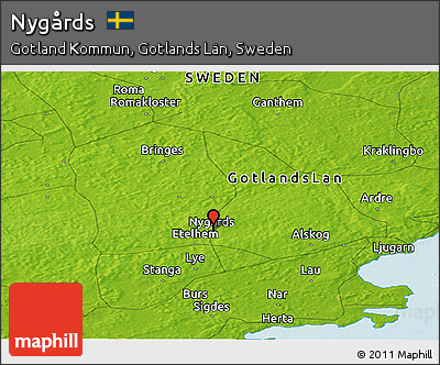 Physical Panoramic Map of Nygårds
