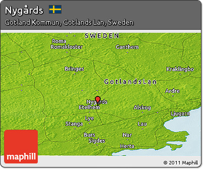 Physical Panoramic Map of Nygårds