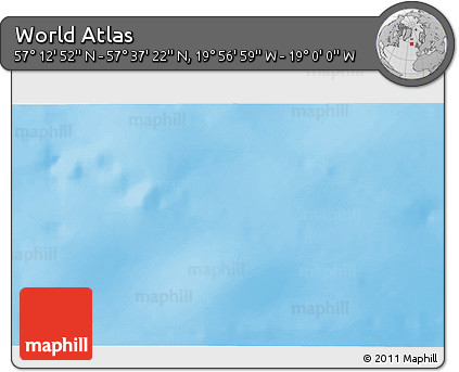 Physical 3D Map of the Area around 57° 25' 7" N, 19° 28' 30" W