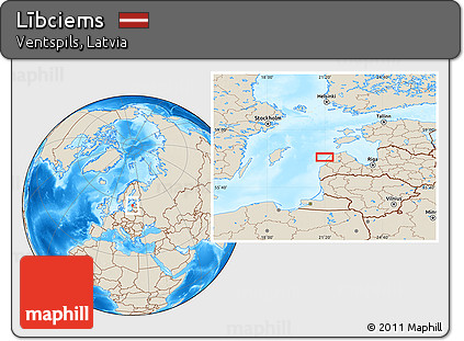 Shaded Relief Location Map of Lībciems