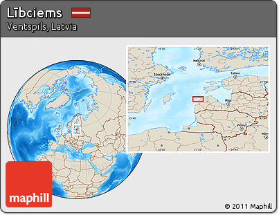 Shaded Relief Location Map of Lībciems