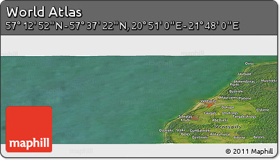 Satellite Panoramic Map of the Area around 57° 25' 7" N, 21° 19' 30" E