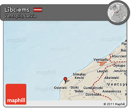 Shaded Relief Panoramic Map of Lībciems