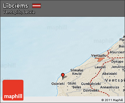 Shaded Relief Panoramic Map of Lībciems