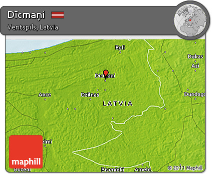 Physical 3D Map of Dīcmaņi