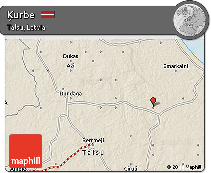Shaded Relief 3D Map of Ķurbe