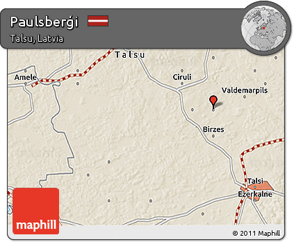 Shaded Relief 3D Map of Paulsberģi