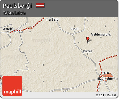 Shaded Relief 3D Map of Paulsberģi