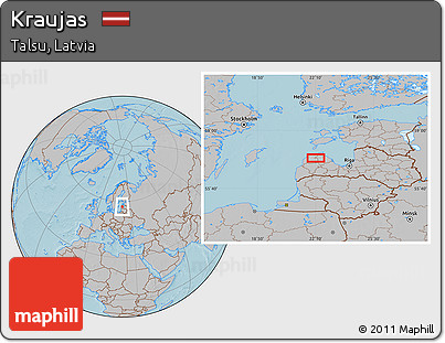 Gray Location Map of Kraujas, hill shading